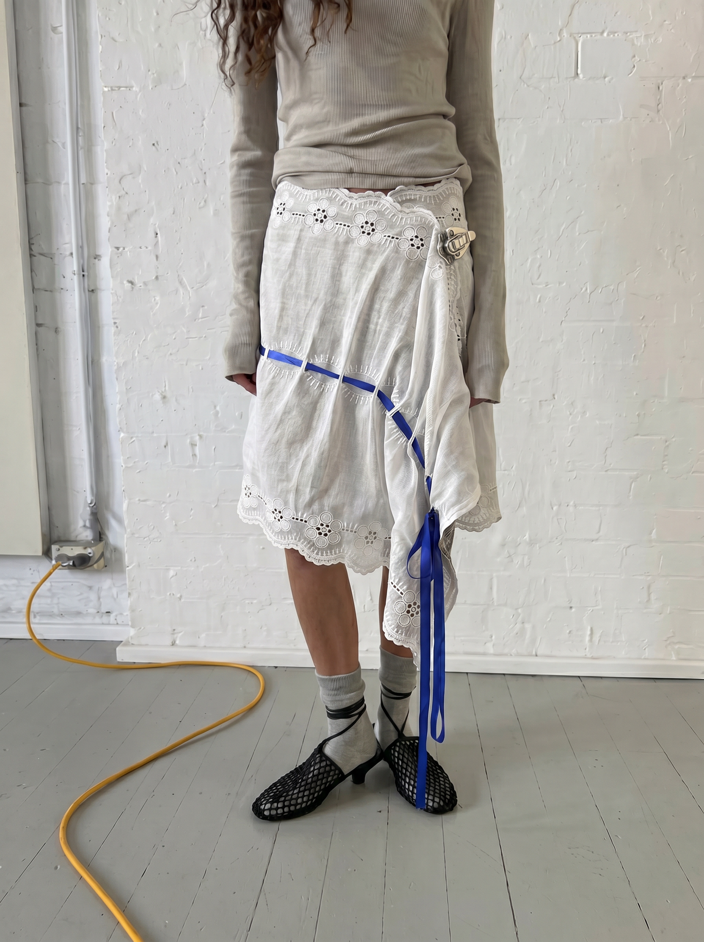 Curtain No. 015 | 'Blue Ribbon' Midi Wrap Skirt