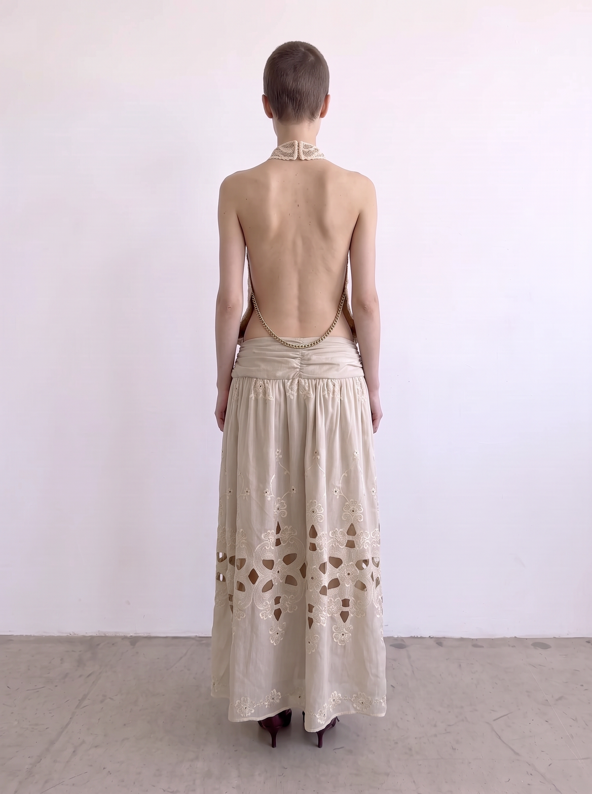 Curtains No. 057 & 058 | Flowers Backless Lace Dress