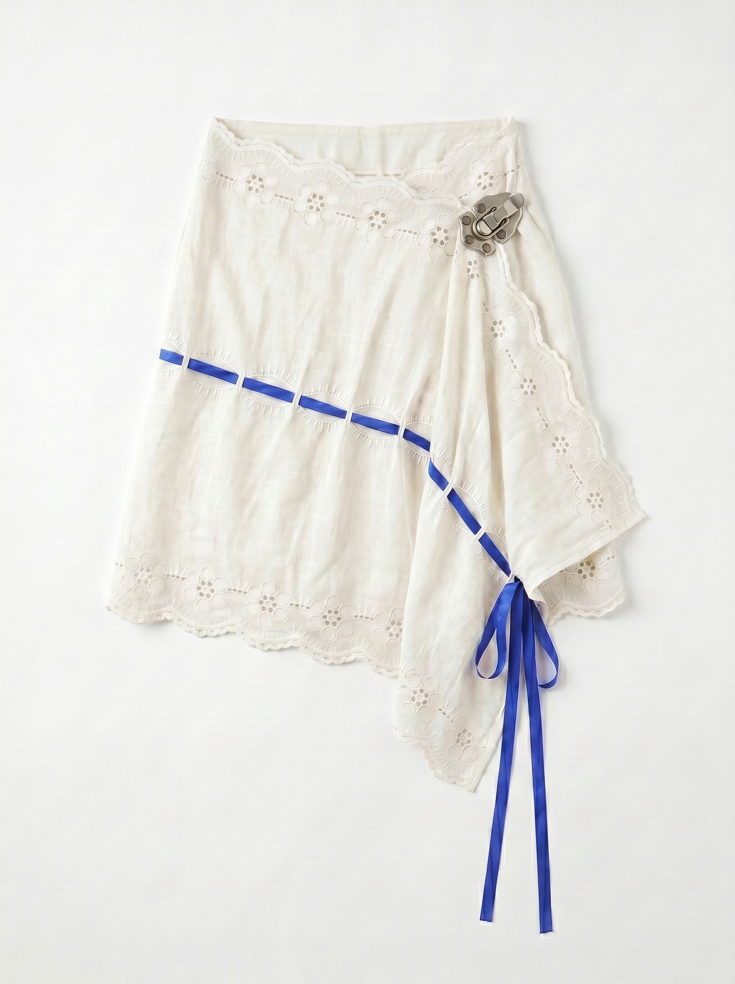 Curtain No. 015 | 'Blue Ribbon' Midi Wrap Skirt