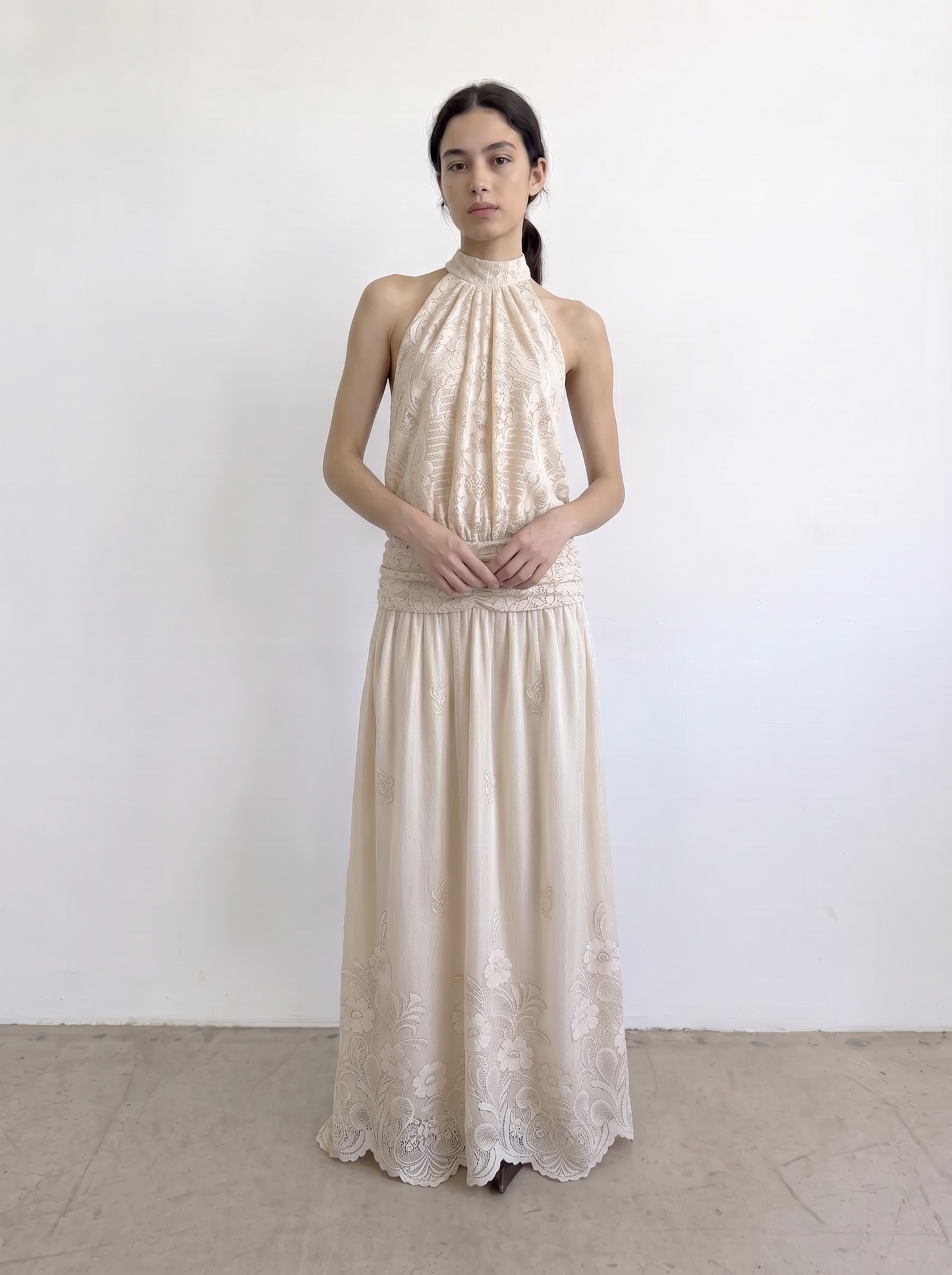 Curtains No. 011 & 012 | Flowers Backless Lace Dress