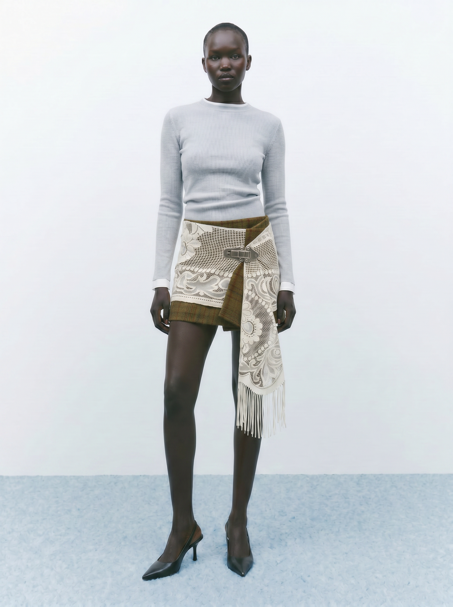 Upcycled Mini Wrap Skirt (XS)