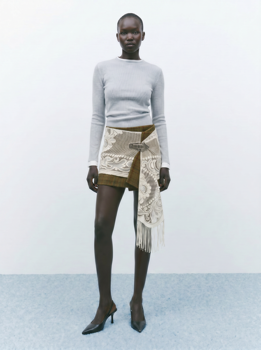 Upcycled Mini Wrap Skirt (XS)