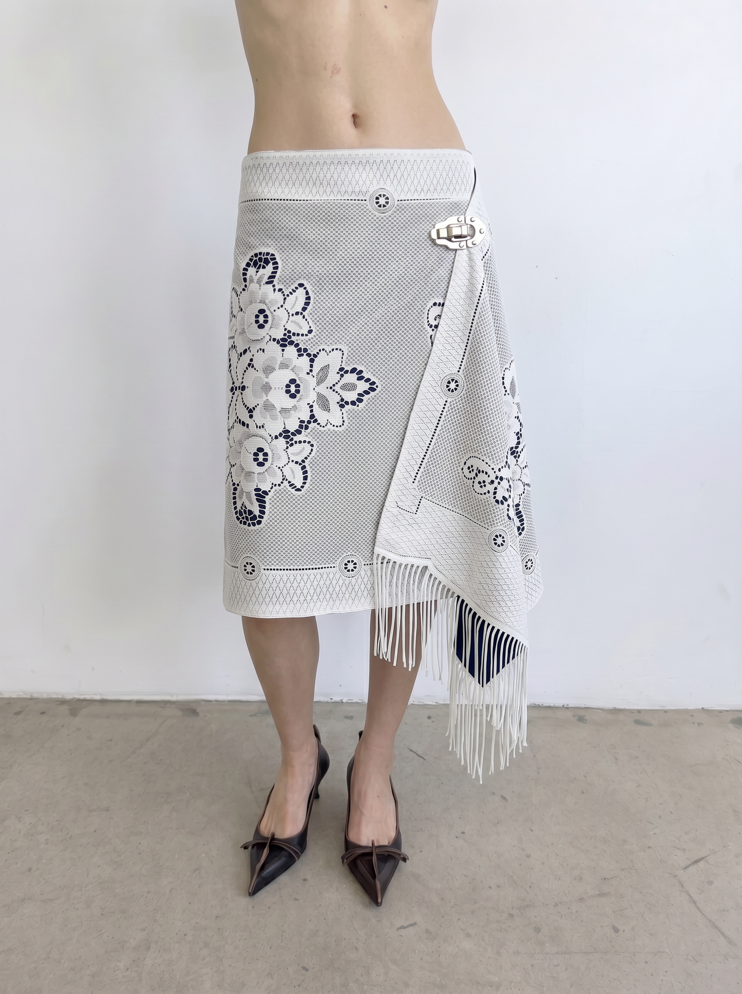 Upcycled Midi Wrap Skirt (S)