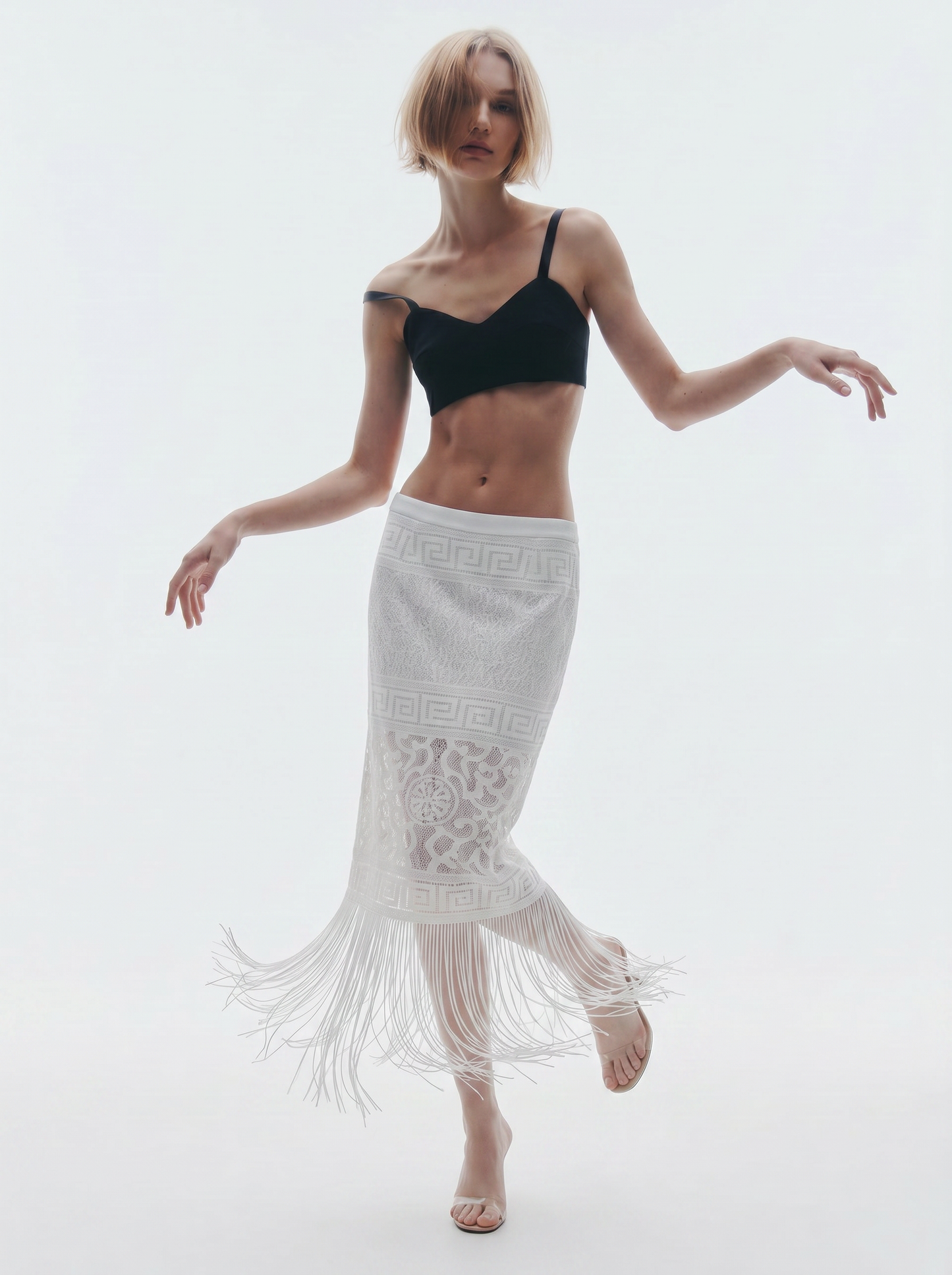 Upcycled Long Lace Skirt (M)