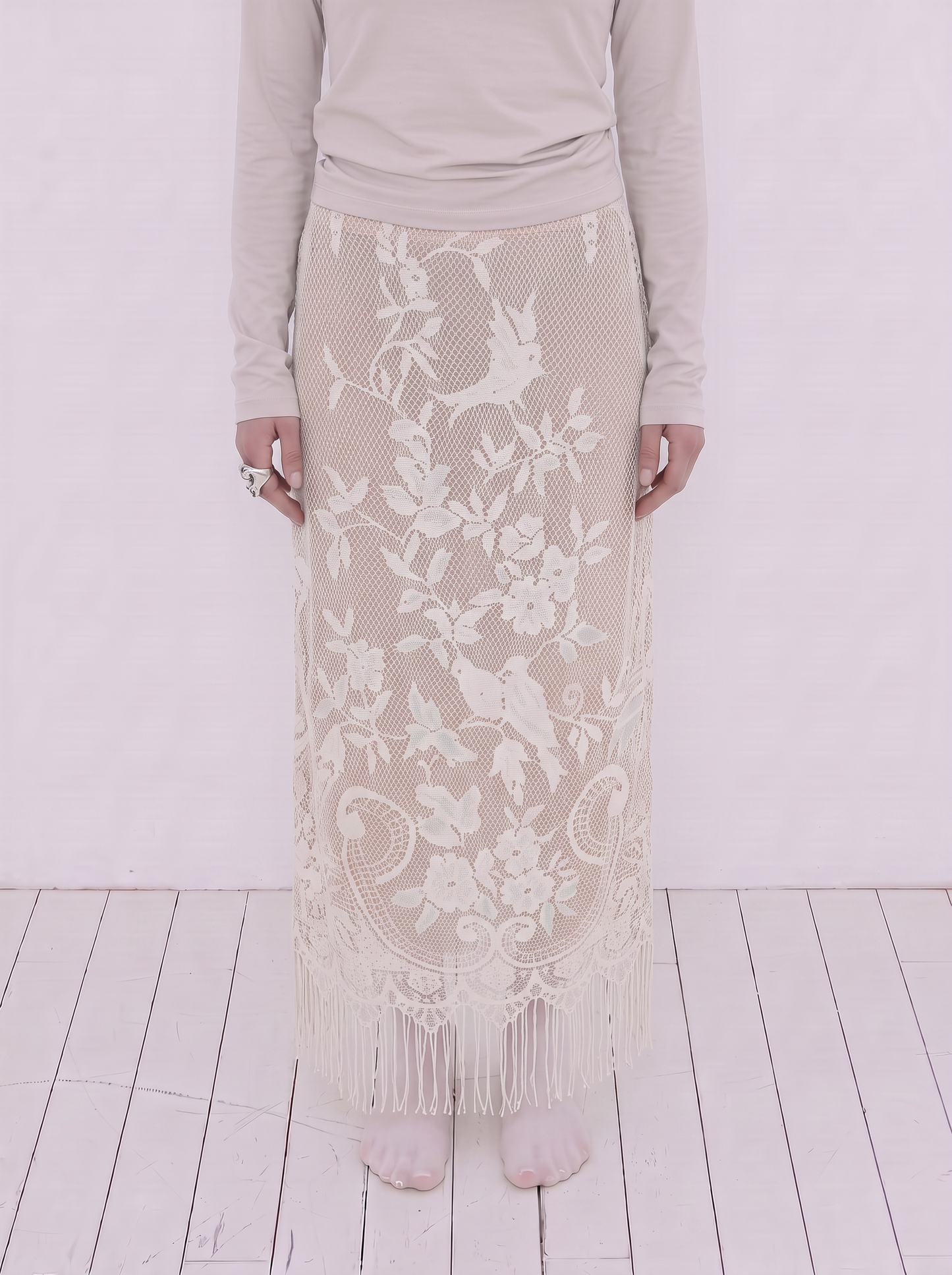 Curtain No. 025 | Long 'Birds' Lace Skirt