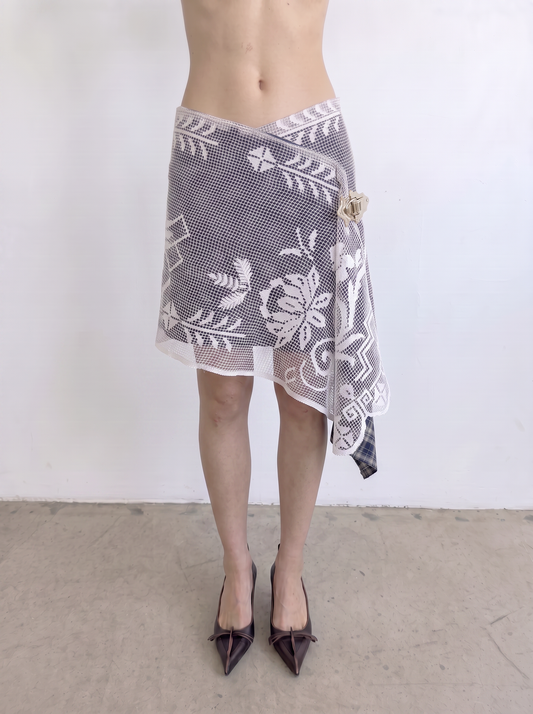 Curtain No. 037 | 'Crochet' Midi Wrap Skirt