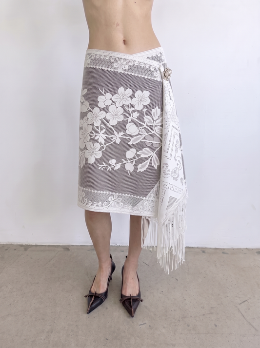 Curtain No. 030 | 'Flowers' Midi Wrap Skirt