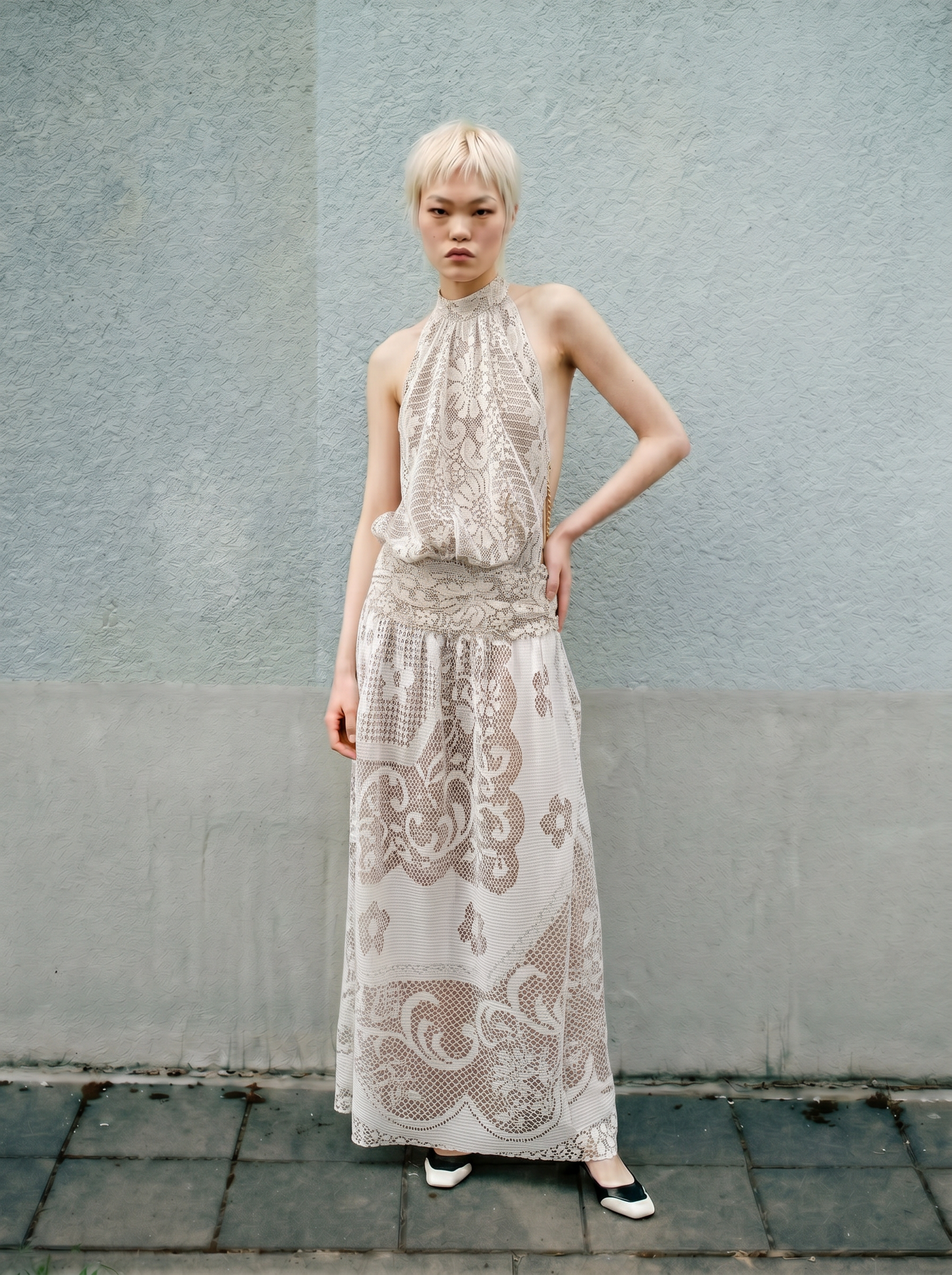 Curtains No. 013 & 014 | Flowers Backless Lace Dress