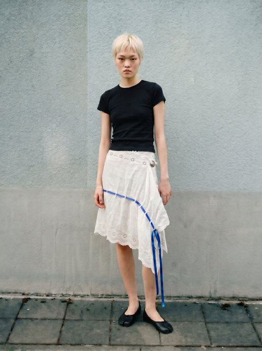 Curtain No. 015 | 'Blue Ribbon' Midi Wrap Skirt