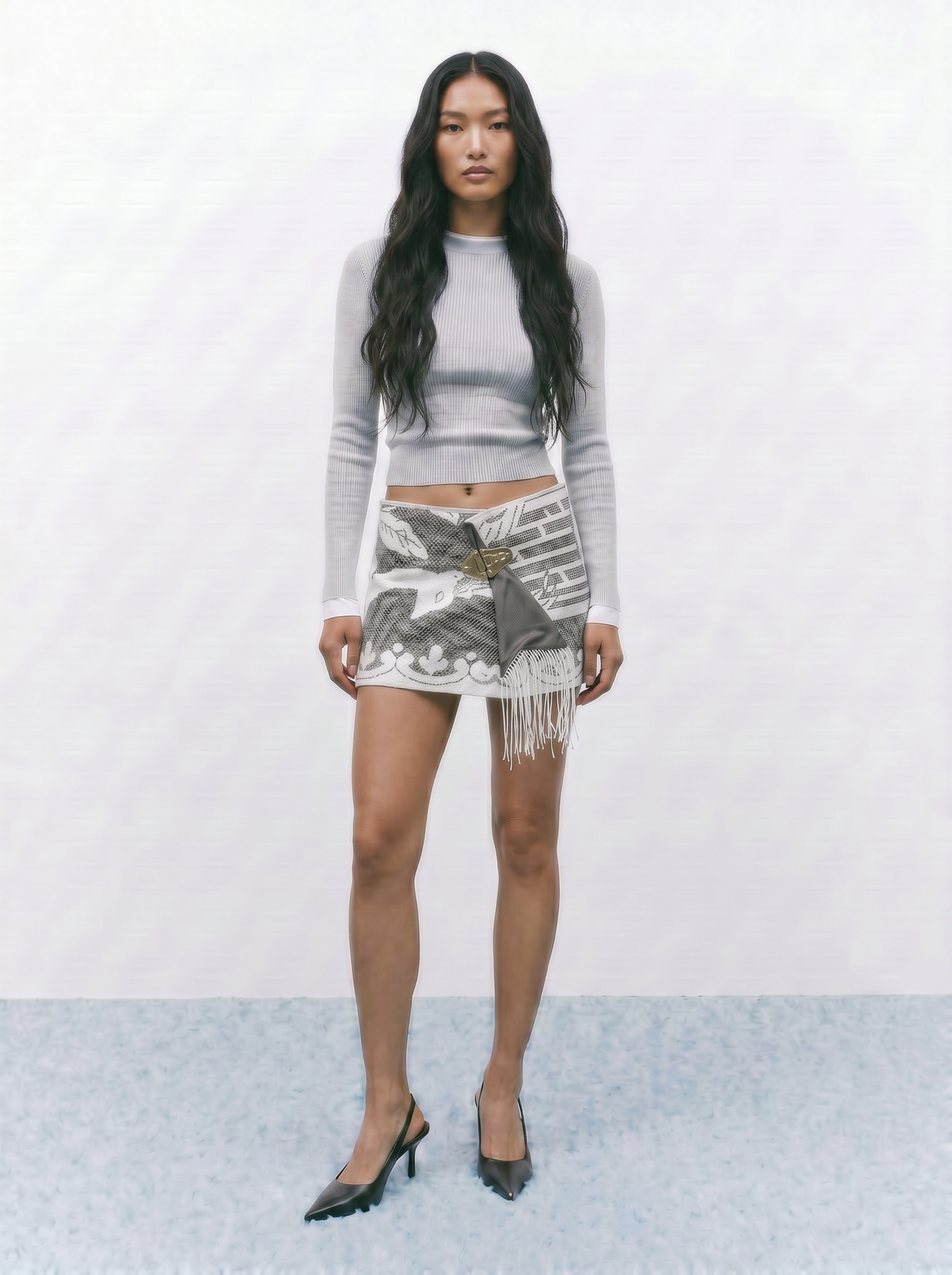 Upcycled Midi Wrap Skirt (L)