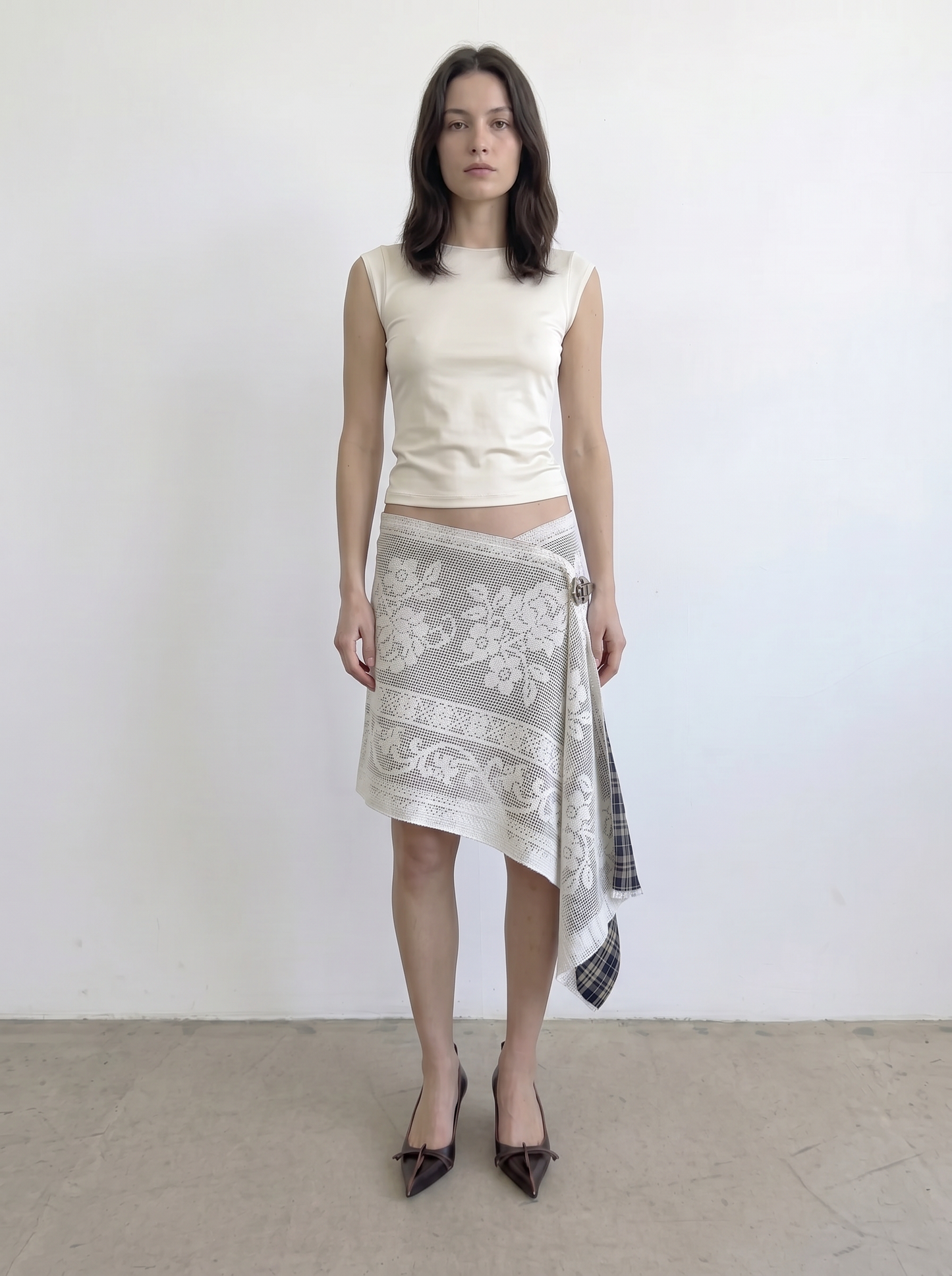 Curtain No. 002 | Floral Lace Midi Wrap Skirt