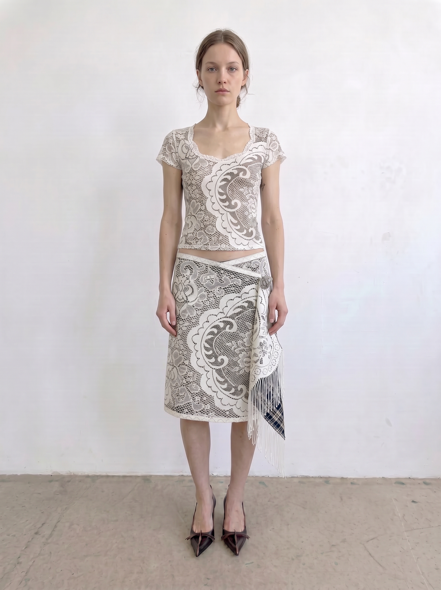 Upcycled Midi Wrap Skirt (M)
