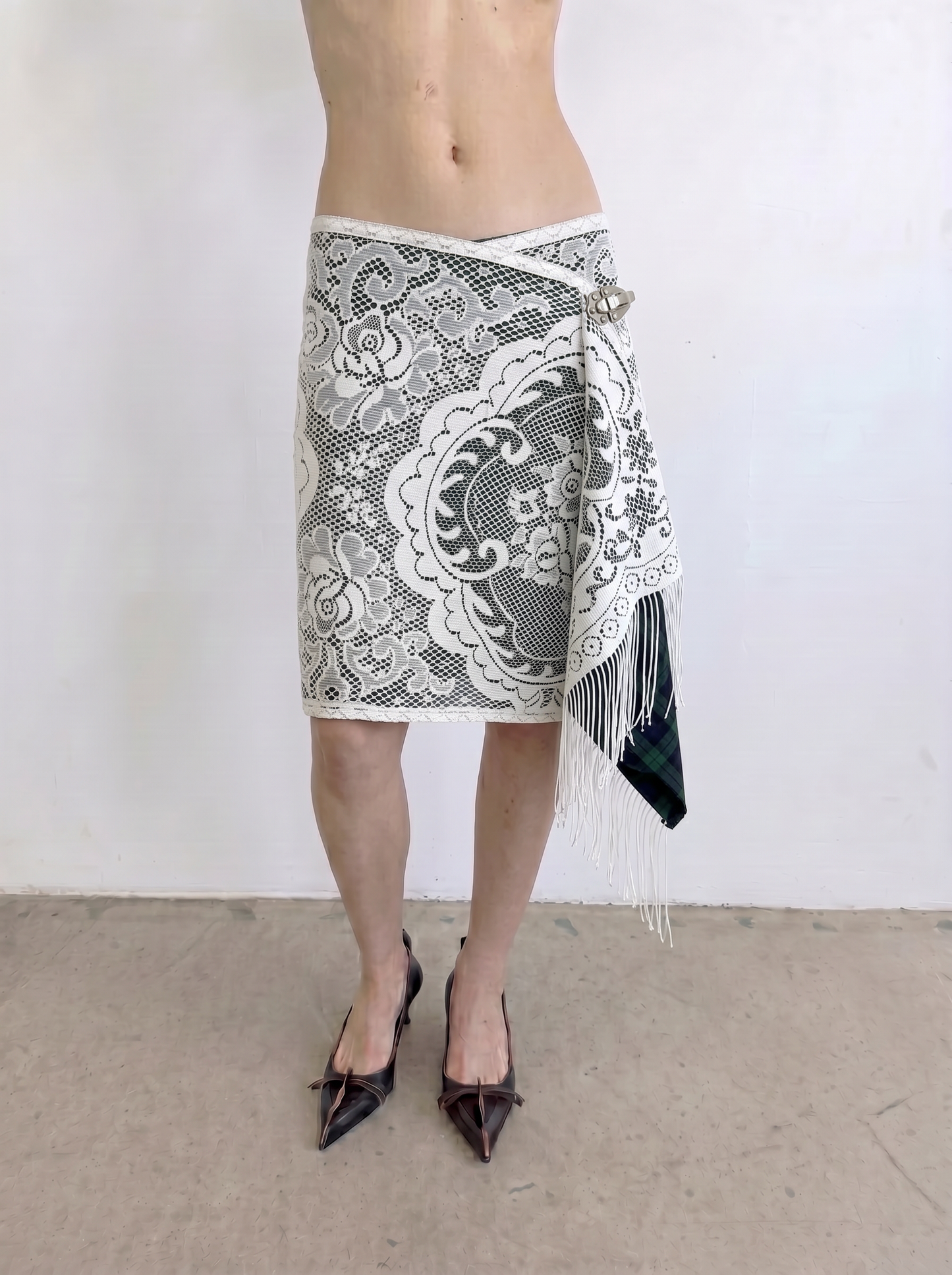 Upcycled Midi Wrap Skirt (M)