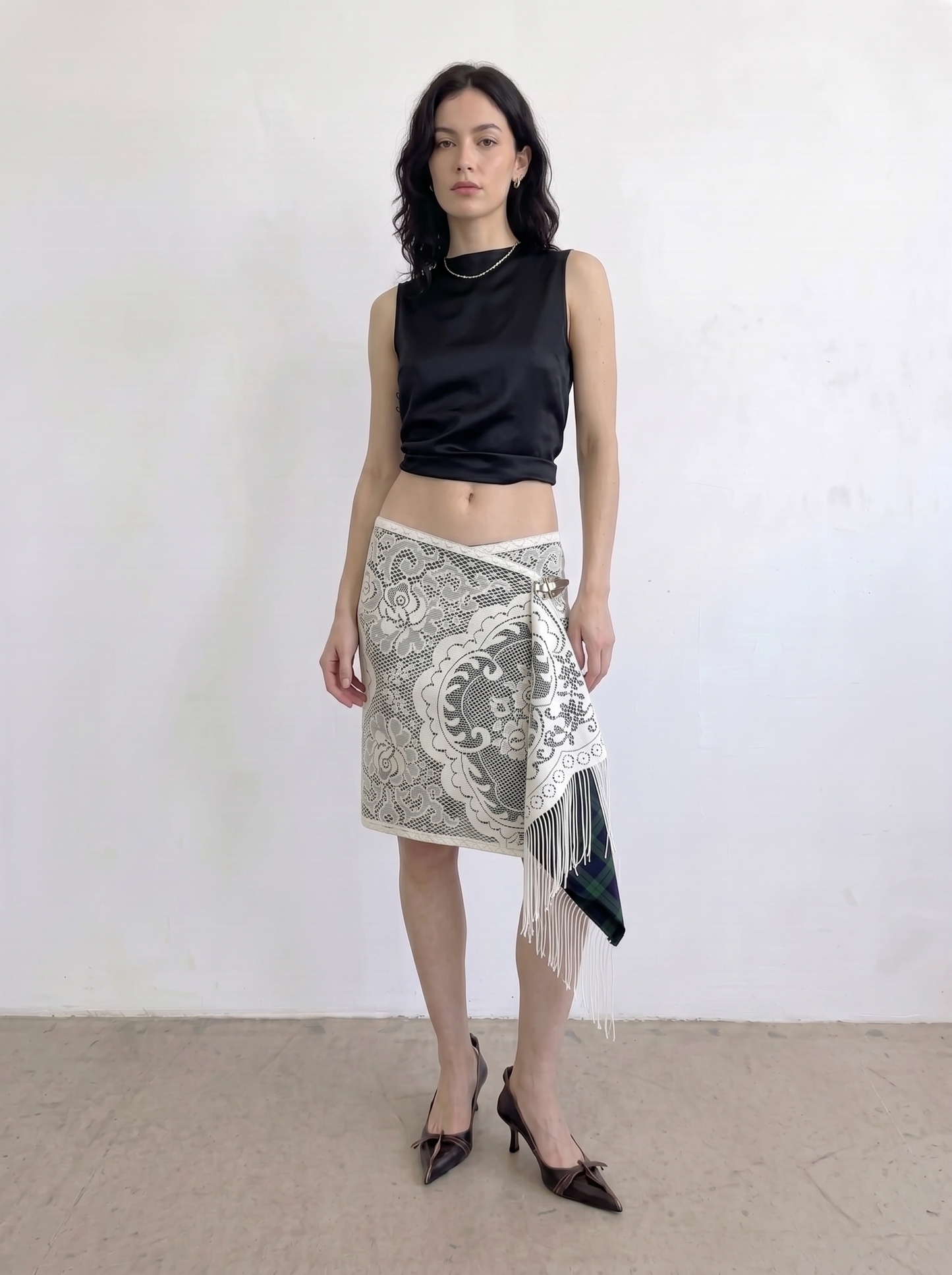 Upcycled Midi Wrap Skirt (M)