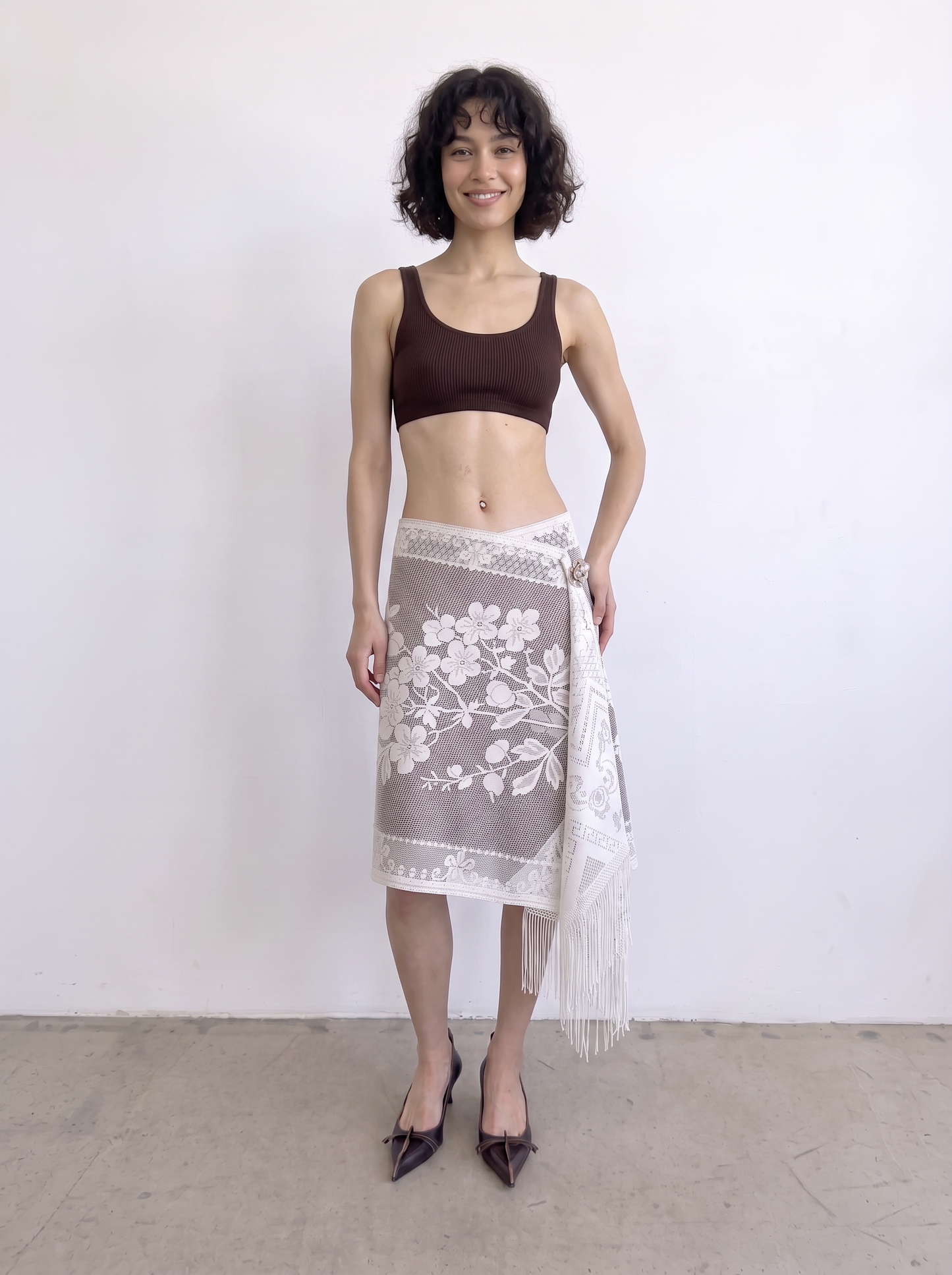 Curtain No. 030 | 'Flowers' Midi Wrap Skirt