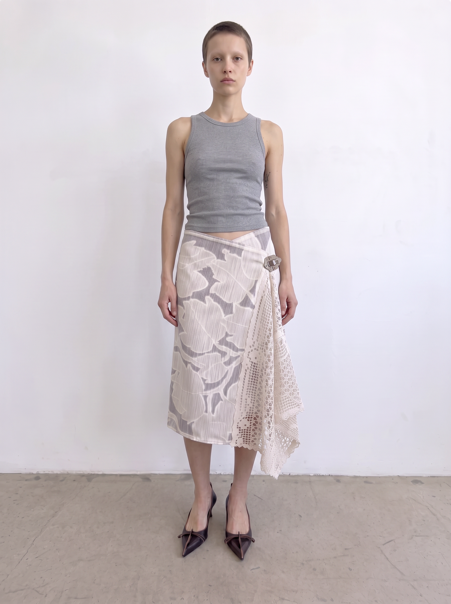 Curtain No. 035 | 'Leaves' Midi Wrap Skirt