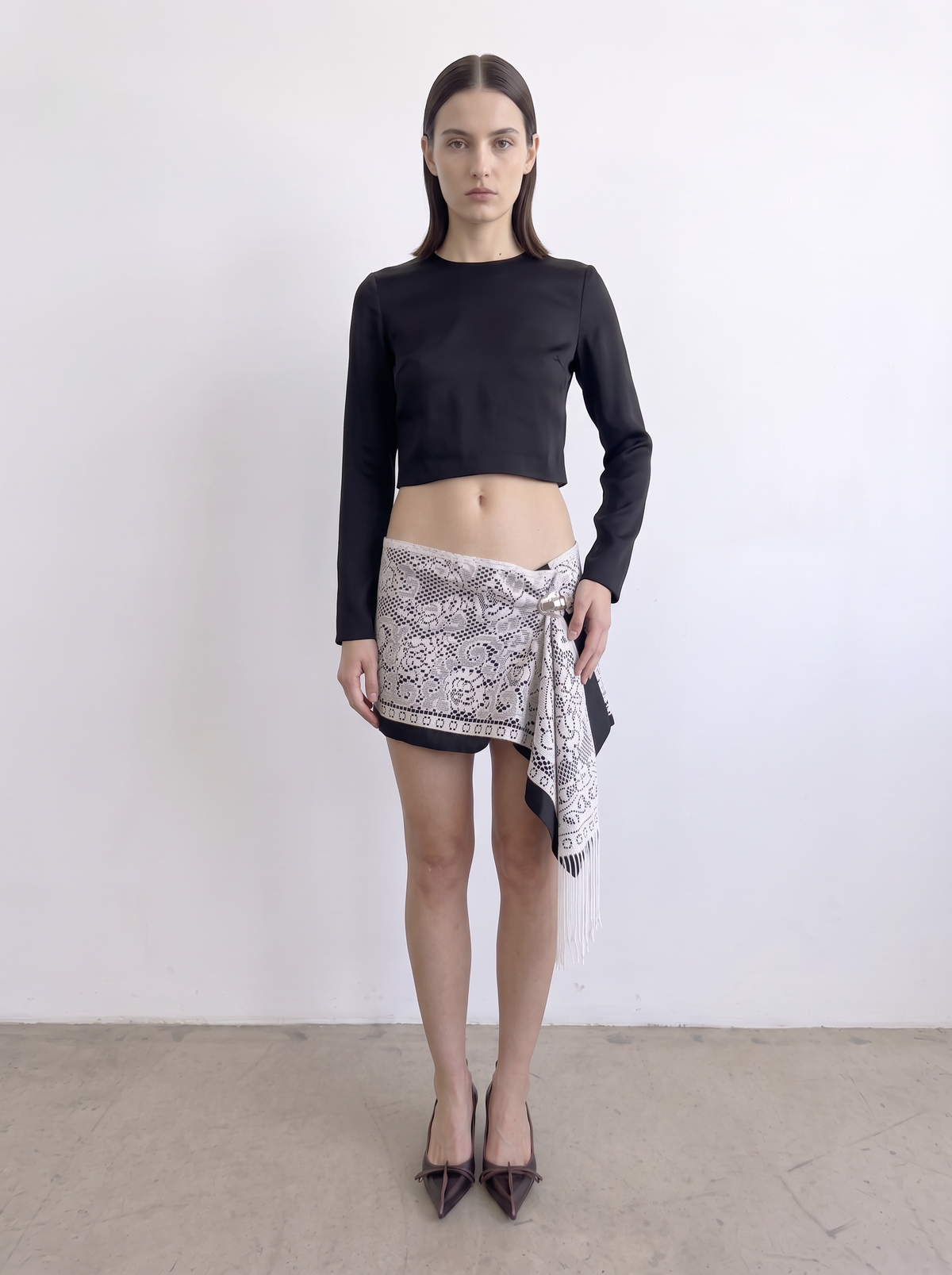 Curtain No. 006 | 'Black' Midi Wrap Skirt