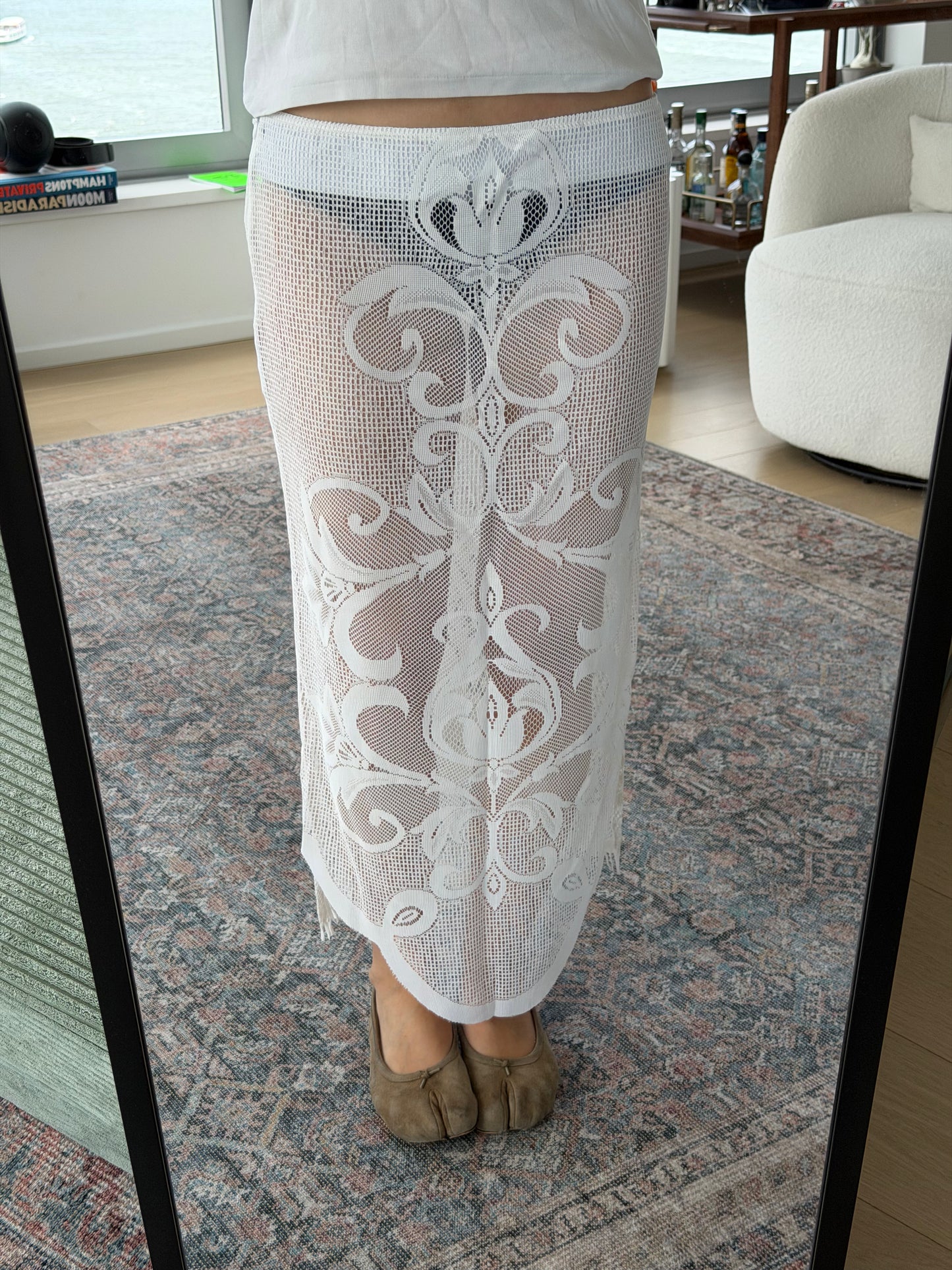 Upcycled Long Lace Skirt (S)