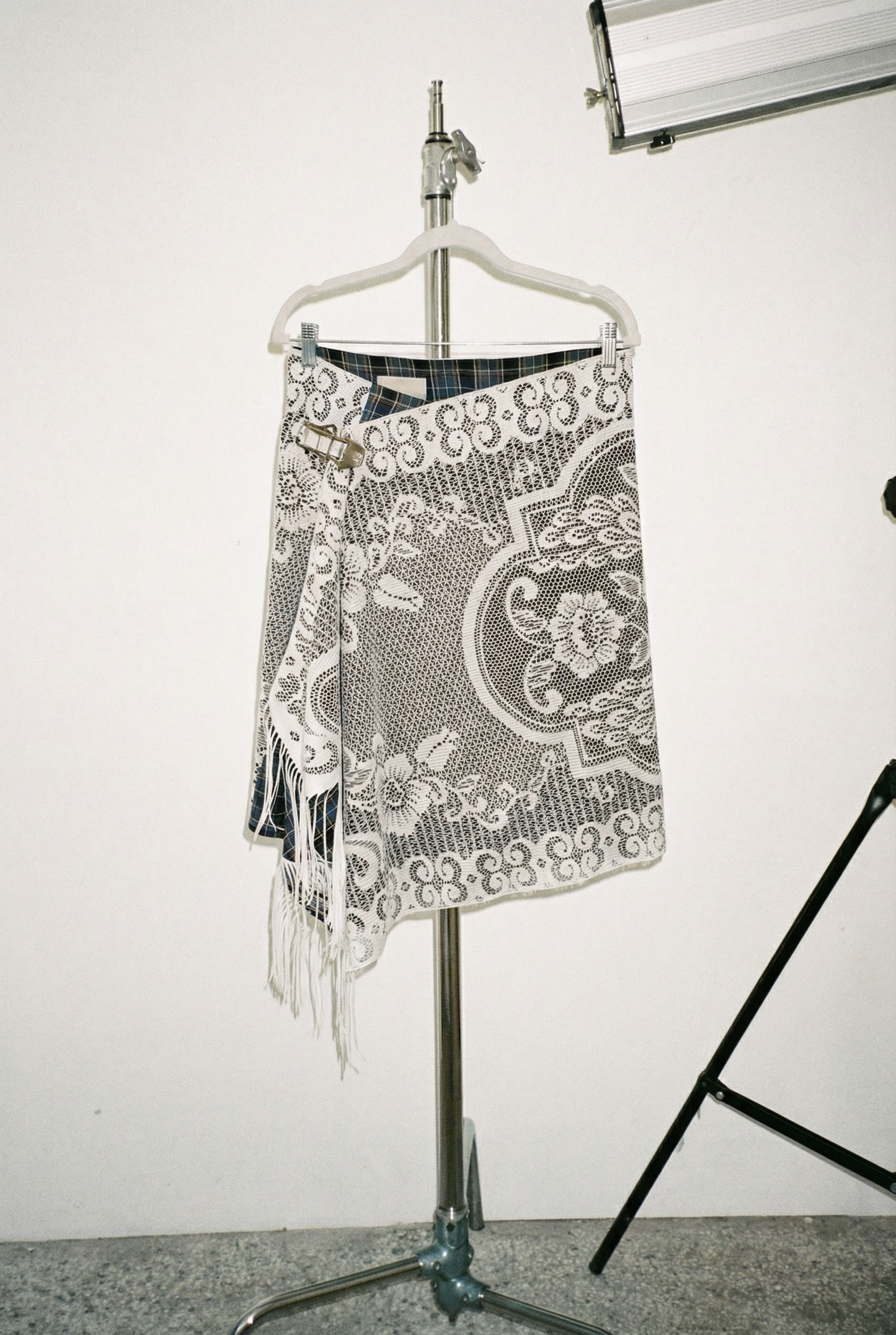 Upcycled Lace Wrap Midi Skirt