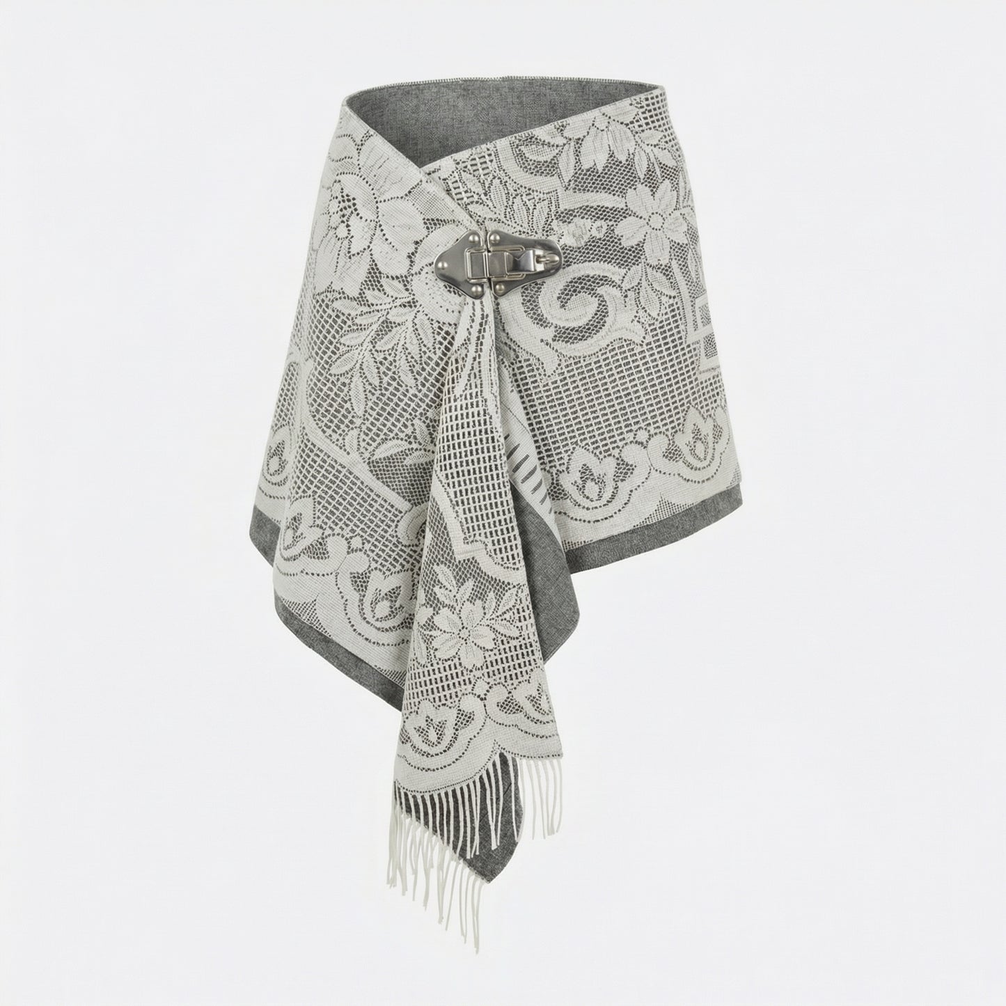 Upcycled Lace Wrap Mini Skirt