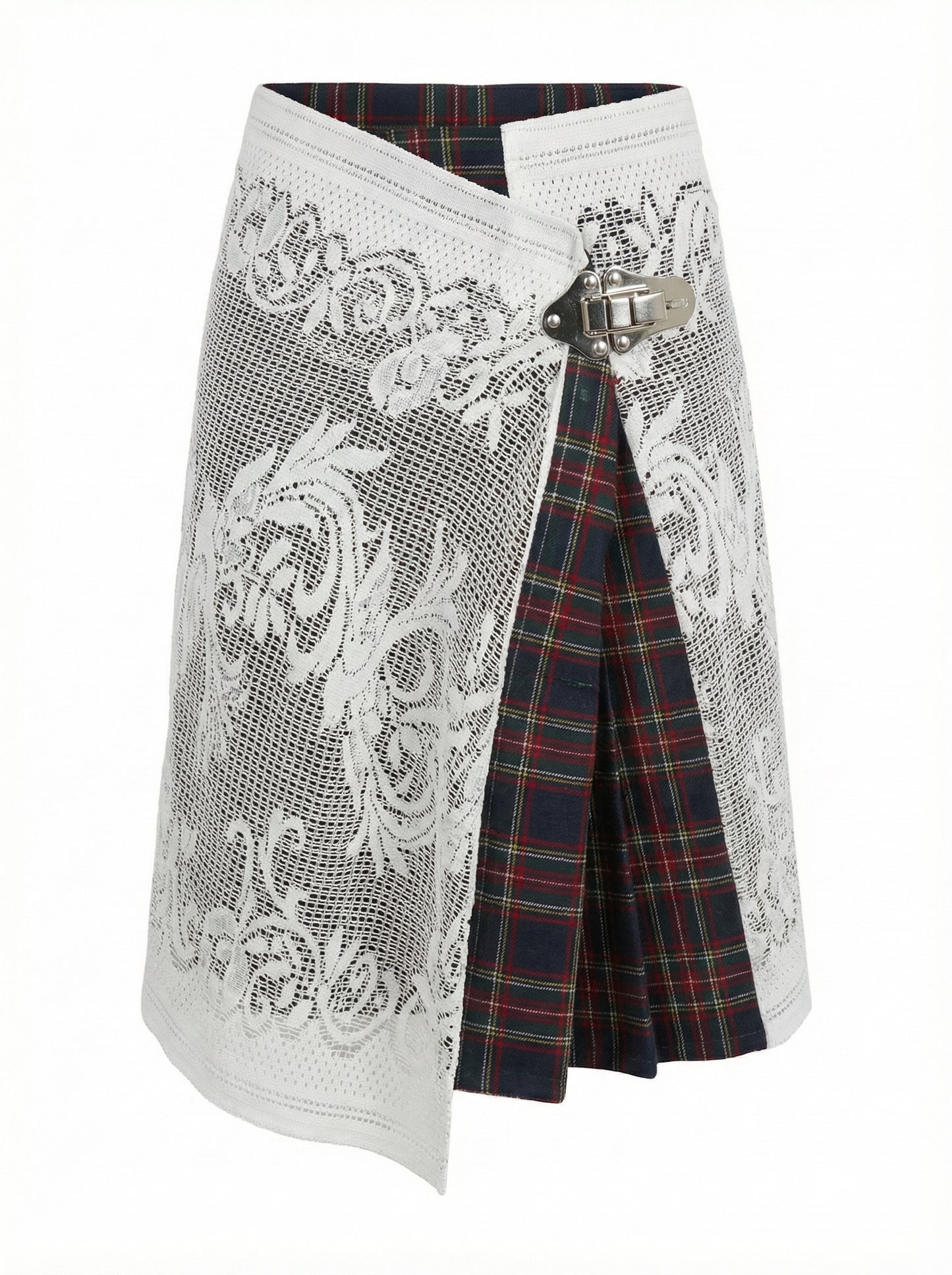 Upcycled Lace Wrap Midi Skirt