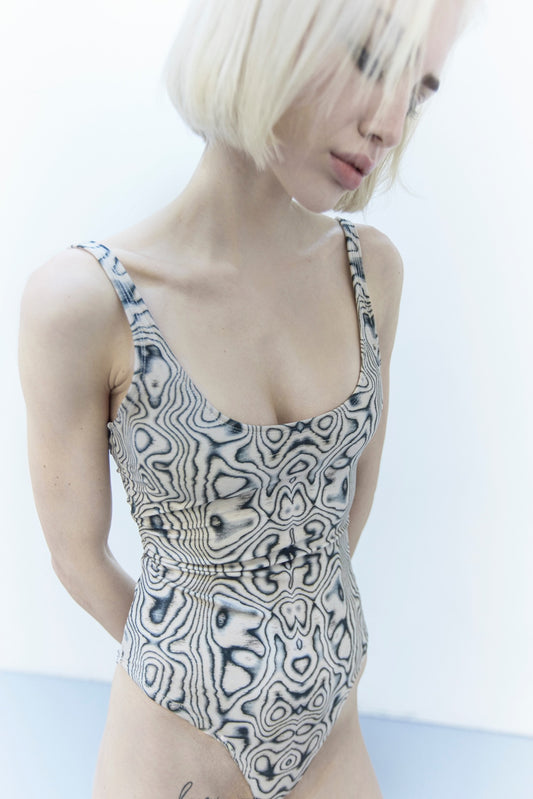 "Wood" IHB x UZA One-Piece Swimsuit