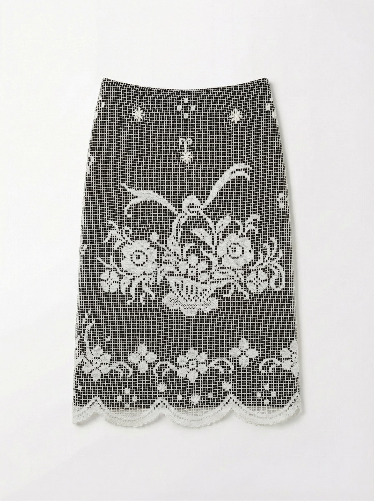 Upcycled Midi Lace Skirt